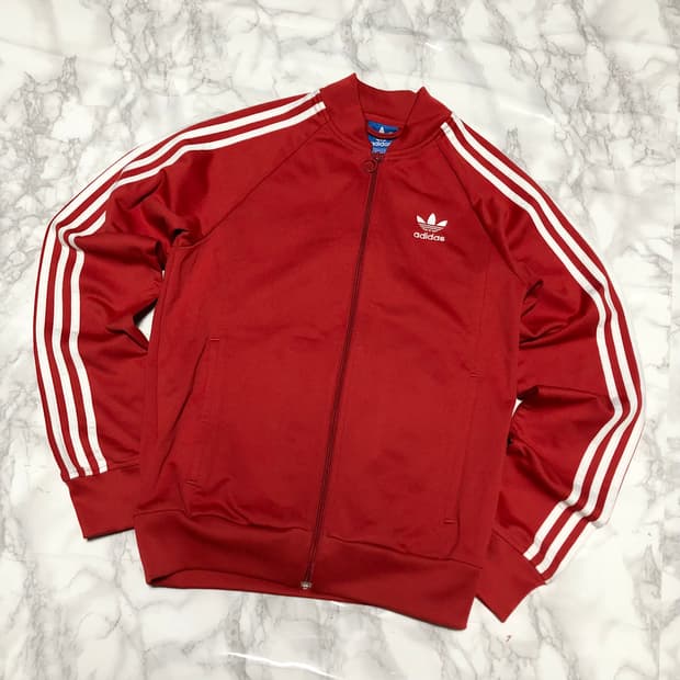아디다스 져지 트랙탑 깔끔 레드 슈퍼스타
