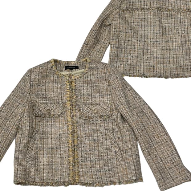 나이스클랍 트위트 체크 가디건 S