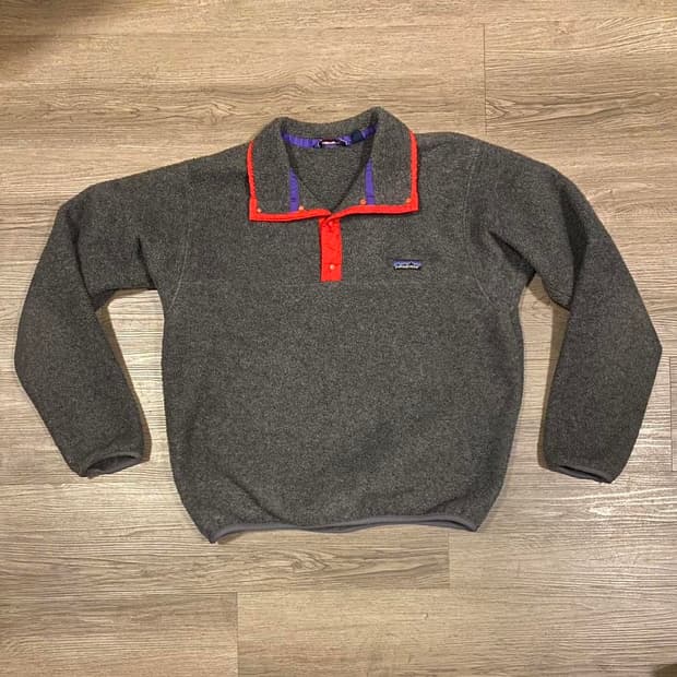 90s 파타고니아 신칠라 스냅-T 그레이/레드 USA