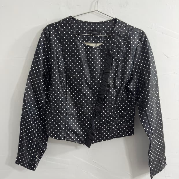 dot frill rider jacket