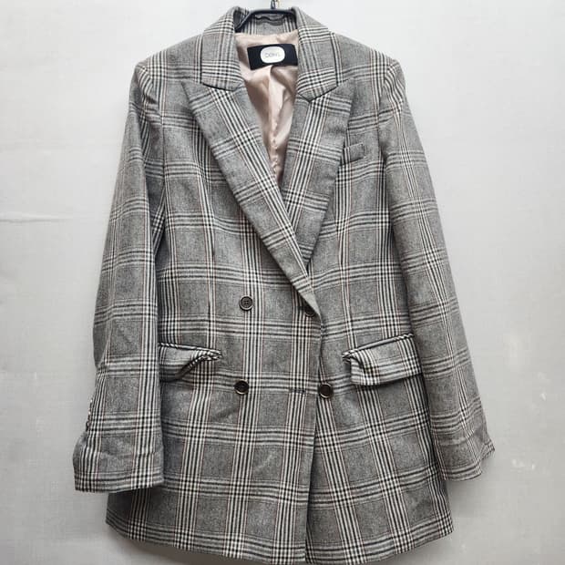 DeWL 듀엘 체크 더블 자켓 55(S)