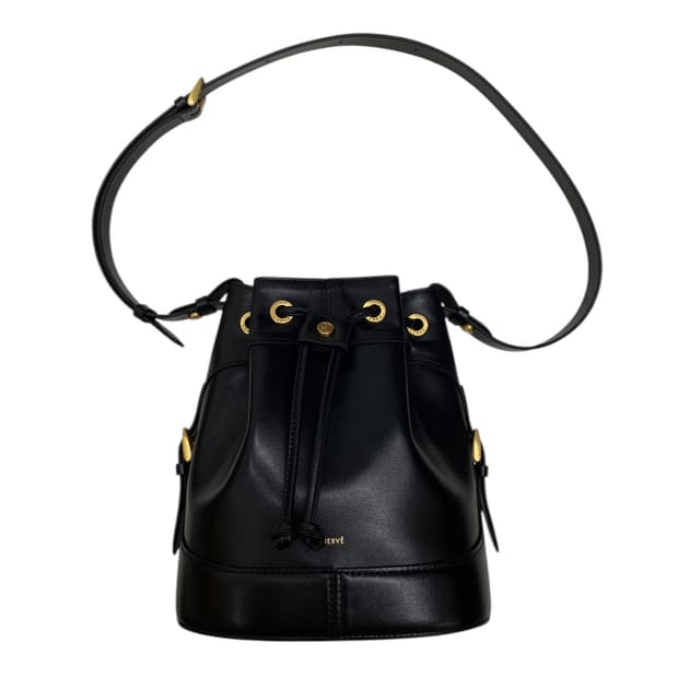 HERVE 에르베 블랙 가죽 버킷백