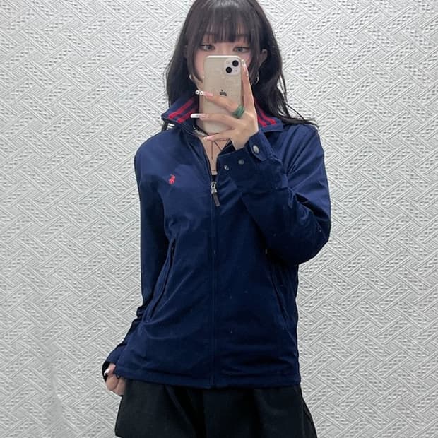 폴로 랄프로렌 레트로 캐주얼 빈티지 블루종 페리자켓 S C11348