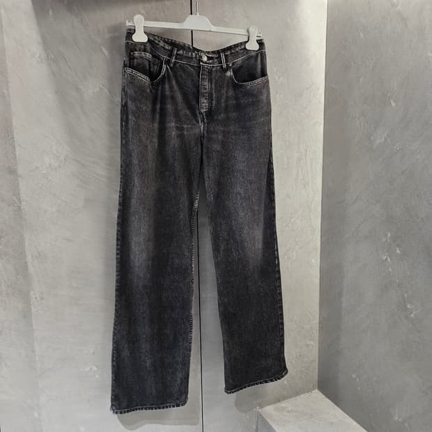 발렌시아가 데님 트롱프 뢰유 팬츠 블랙