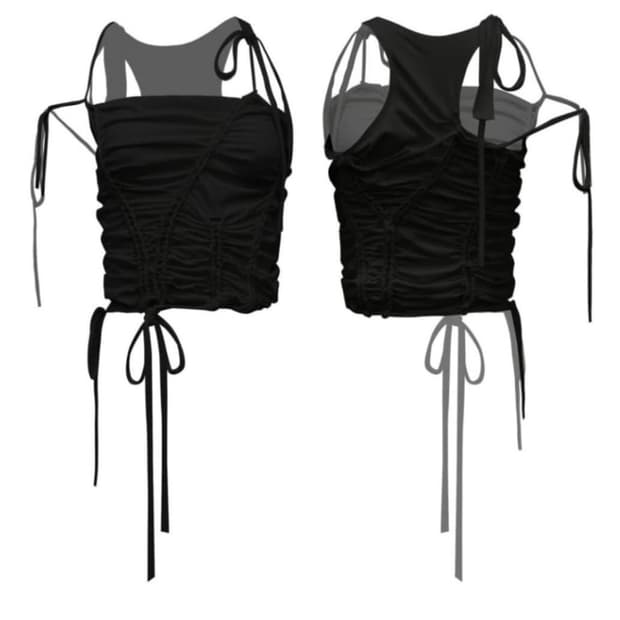 나체 NACHE BRAID DROP SLEEVELESS black