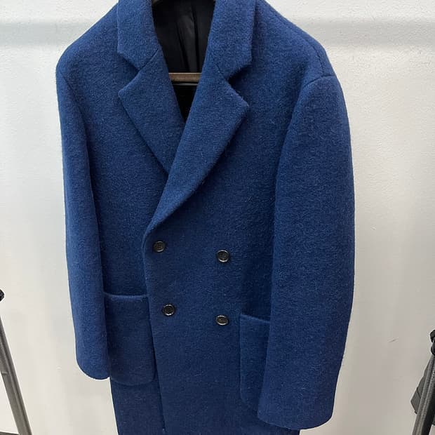 100)시스템옴므 딥블루 울코트 