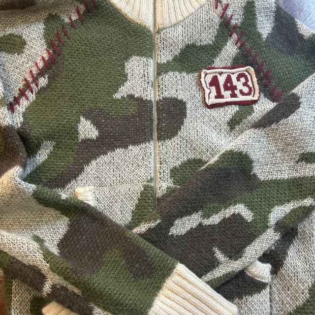 스컬프터 카모플라쥬 모헤어 집업 M