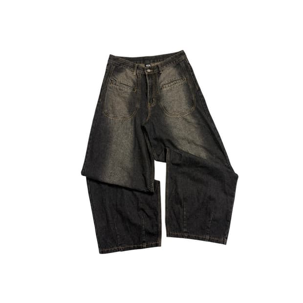 트릴리온 와이드 워싱 데님 팬츠