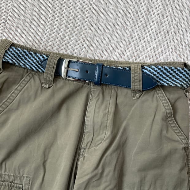 빈티지 골드파일 컬러 위빙 벨트