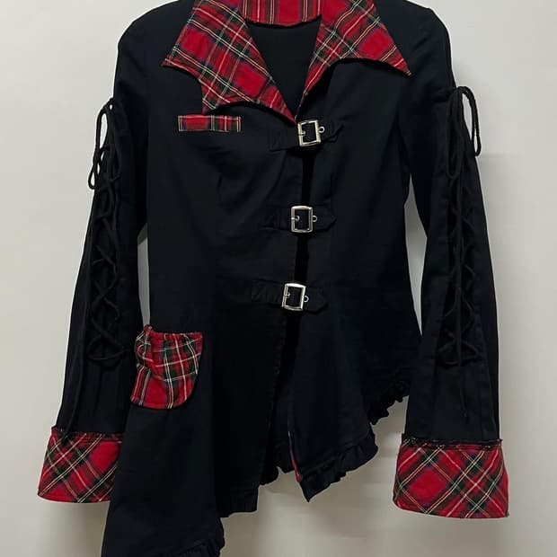 바디라인 타탄체크 재킷 펑크