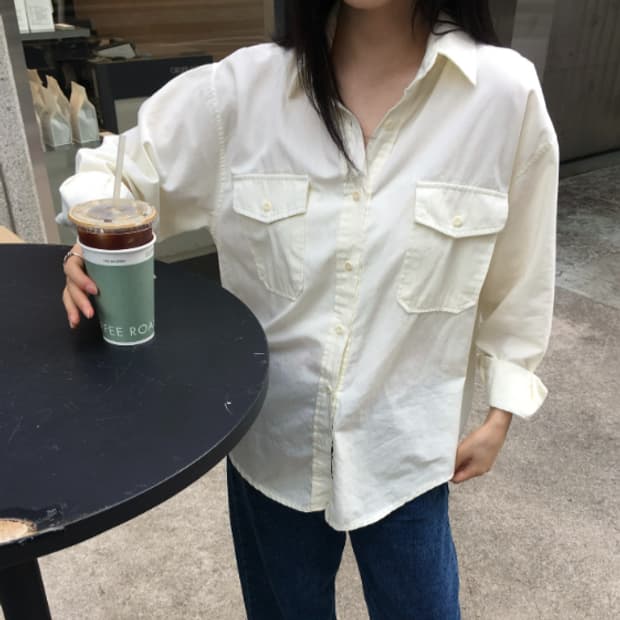 챠드 투포켓 셔츠 (크림) 20000