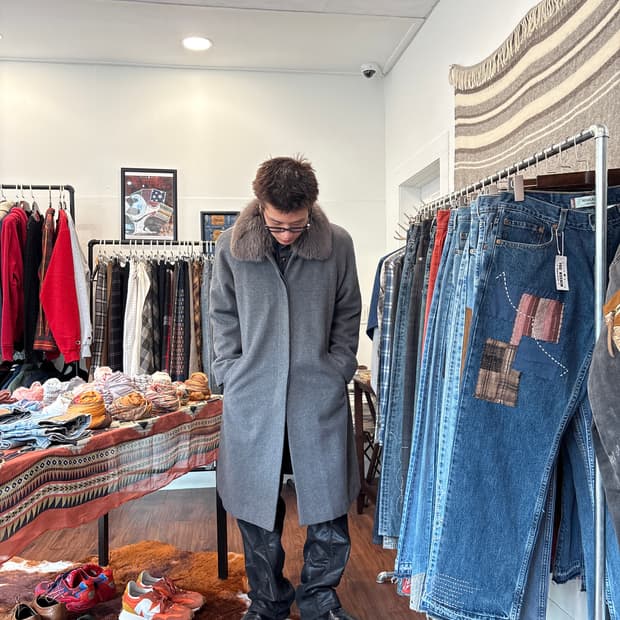 Japanese Vintage 캐시미어 혼방 울 코트