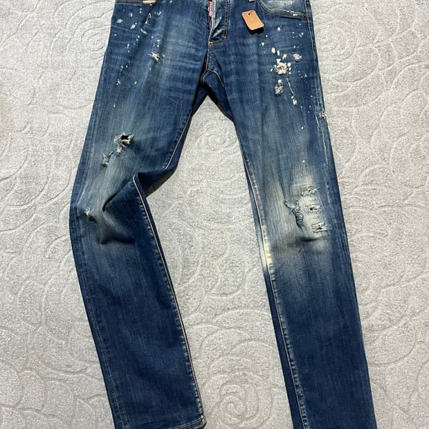 디스퀘어드2 페인트 스팟 디스트로이드 팬츠