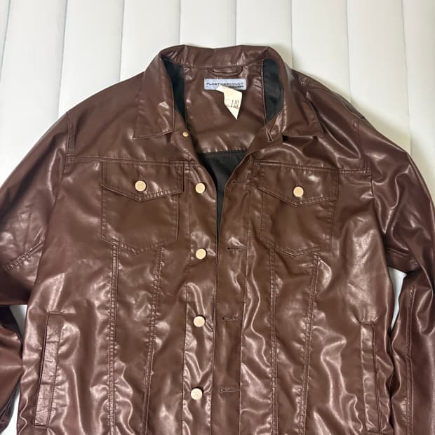 플라스틱프로덕트 가죽 트러커자켓 급처