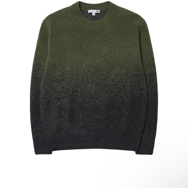 [XL] 유니클로xJW 앤더슨 수플레얀 그라데이션 크루넥 스웨터 올리브