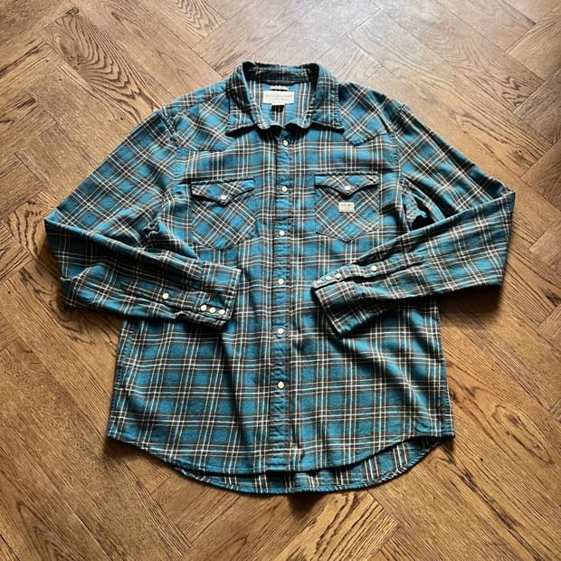 [XL]폴로 데님앤서플라이 마드라스 체크 버튼다운 웨스턴 셔츠