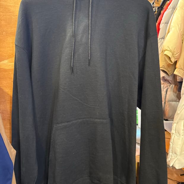 챔피온 무지 블랙 후드티