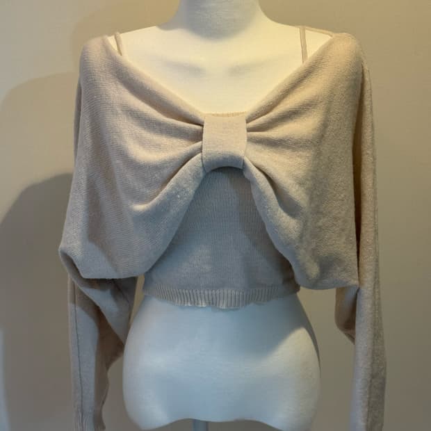 그레일 리본 니트 아이보리 스나계 양지뢰