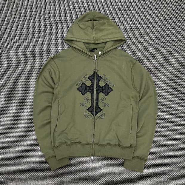 아캄 크로스 카키 후드집업