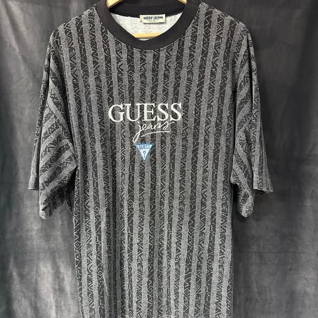 게스 진스 GUESS JEANS 90s 빈티지 자카드 빅로고 XL