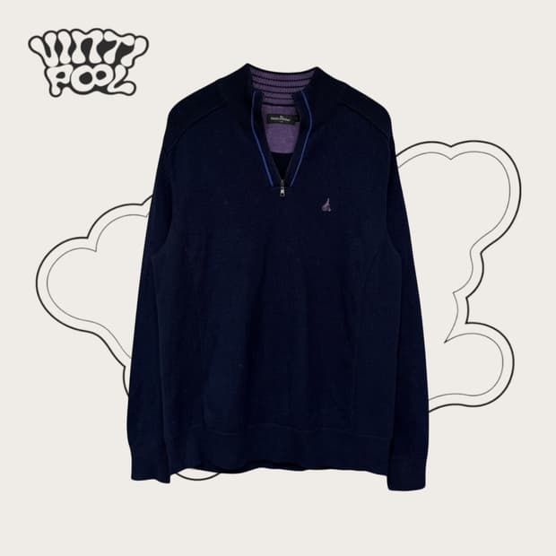빈폴 00's 반집업 울100% 니트 105 네이비