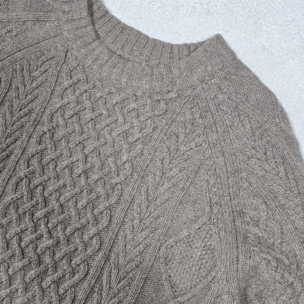 Beams 케이블 브라운 니트 스웨터 M사이즈