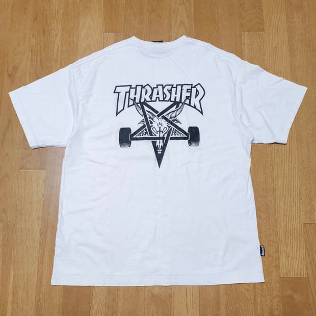 [L] 트래셔(THRASHER) 백로고 티셔츠