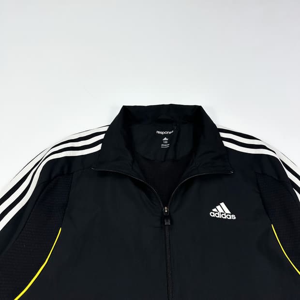아디다스 오리지널 삼선 블랙 바람막이 자켓 (L)