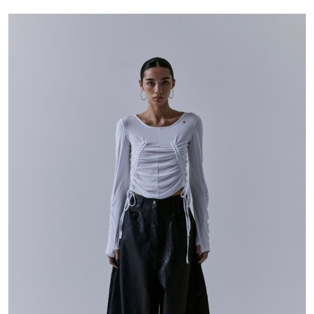 TMB front yoke leather pants 