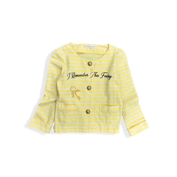 Lettering Detail Stripe Yellow Blazer