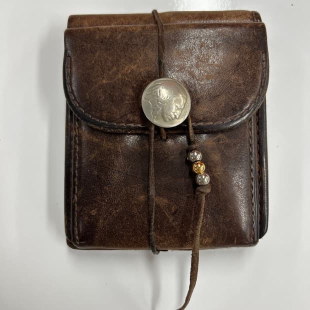 고로스 네추럴브라운 새들레더 콘초 반지갑