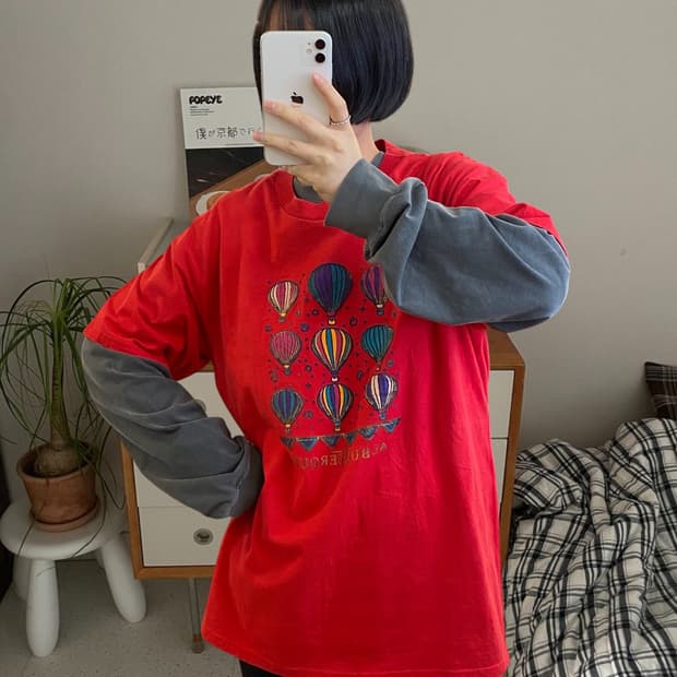 헤인즈 1/2 티셔츠 (Man L) AA1070