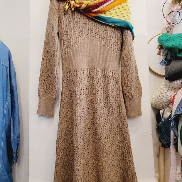 도나카란 캐시미어 실크 니트 원피스