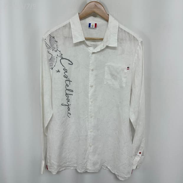 까스텔바작 남자 마100% 마셔츠 남방 화이트 110