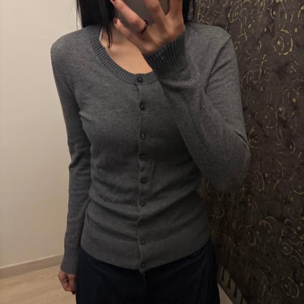 GAP 갭 슬림핏 베이직 그레이 가디건