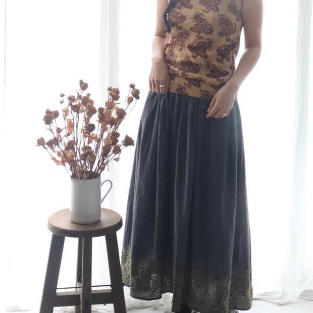 [Beams Heart] Ethnic Embroidery Skirt