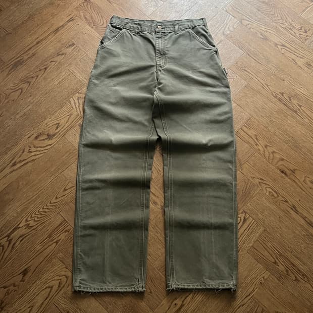 [32]칼하트 USA 빈티지 워싱 모스그린 카펜터 워크 팬츠 M8