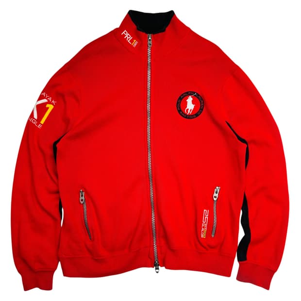 폴로 랄프 로렌 PRL1 카약 래프팅 레드 니트 집업 L