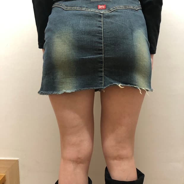 빈티지 데님 워싱 미니 스커트