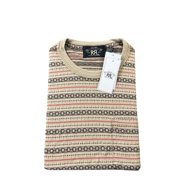 RRL 더블알엘 스트라이프 자카드 포켓 티셔츠