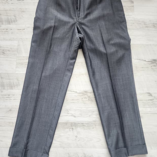 CANALI 까날리 그레이 울 슬렉스(35~36)인치 정장 바지 트라우저