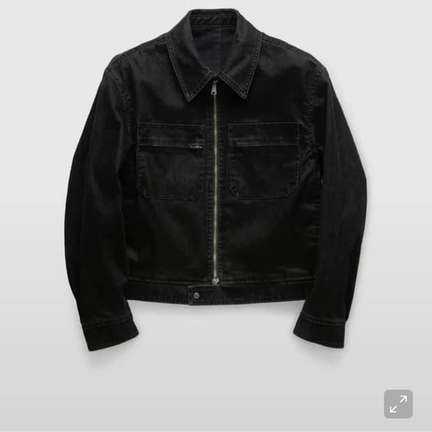 쿠어 벨벳 데님 더블 포켓 트리밍 카라 점퍼 팝니다.