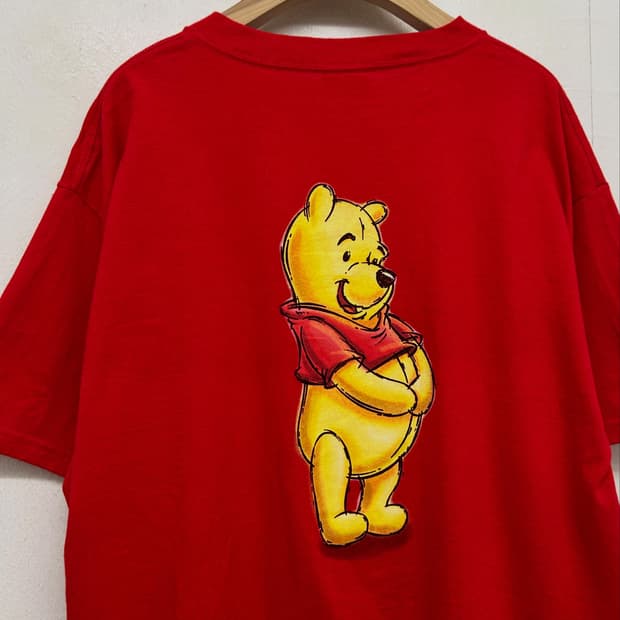 90s 빨간색 푸 티셔츠 반팔티 (Made in USA)