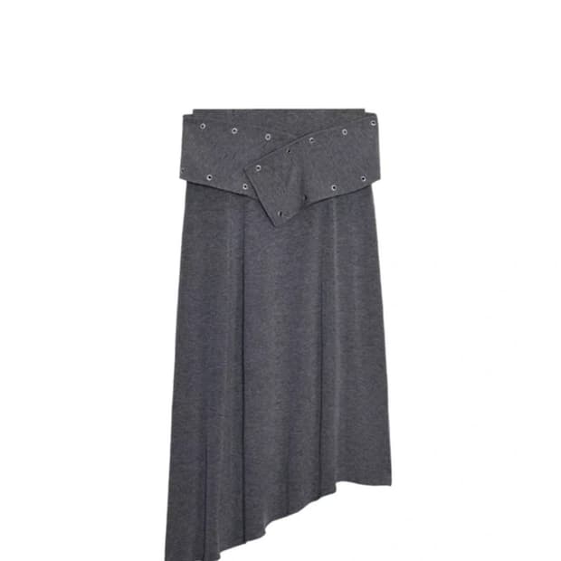 자라 그레이 언발란스 미디 스커트