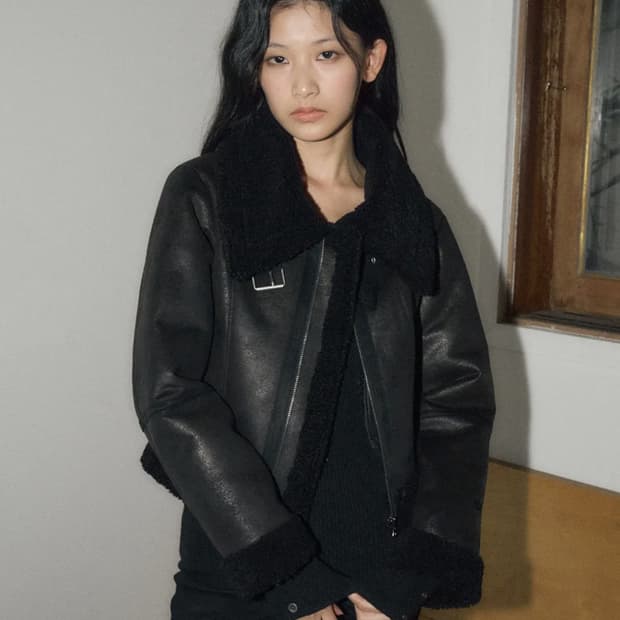 헬레네파리스 피티드 스웨이드 무스탕 os