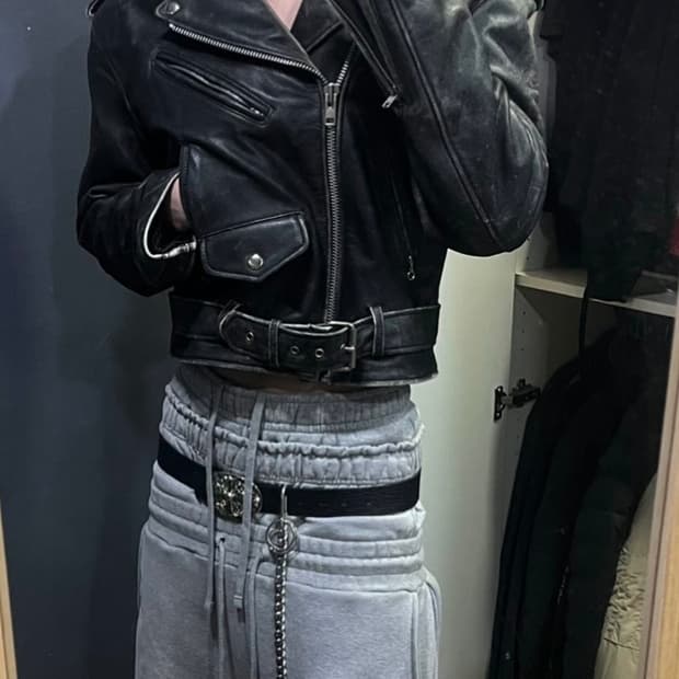 고스트 라이더 자켓 소가죽 에이징워싱