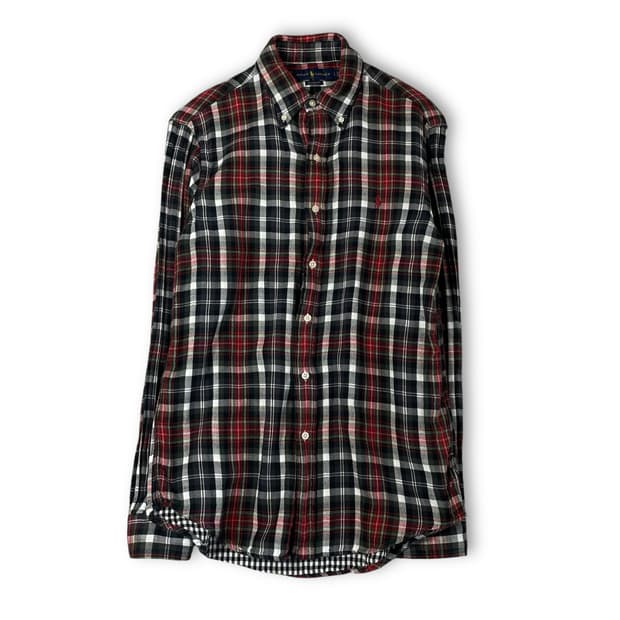 폴로랄프로렌 레드 블랙 멀티 체크 긴팔 셔츠 클래식핏 S