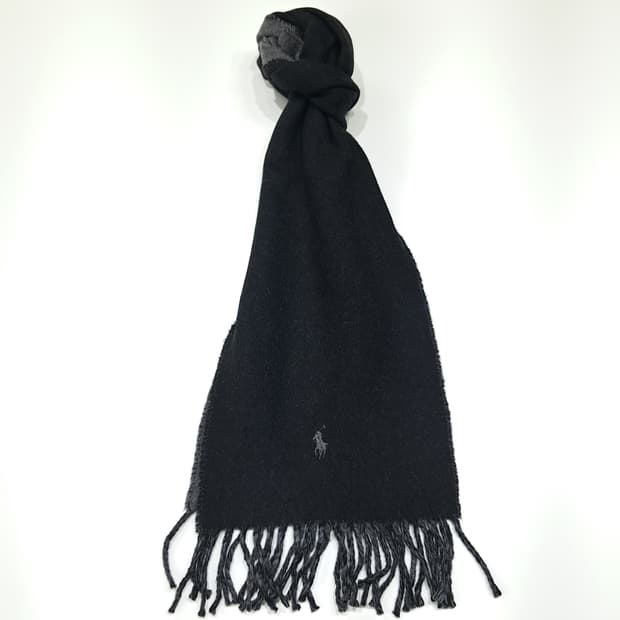 MX553 폴로 00s 이태리판 울 양면 블랙그레이 머플러 목도리