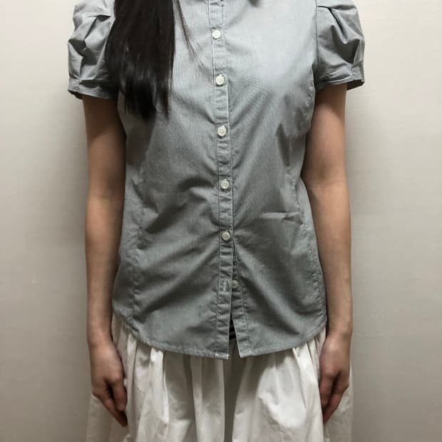 빈티지 그레이 스트라이프 셔링 셔츠