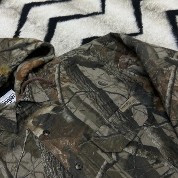 [실측XL]랭글러 리얼트리 후드 셔츠 자켓/안감퀄팅